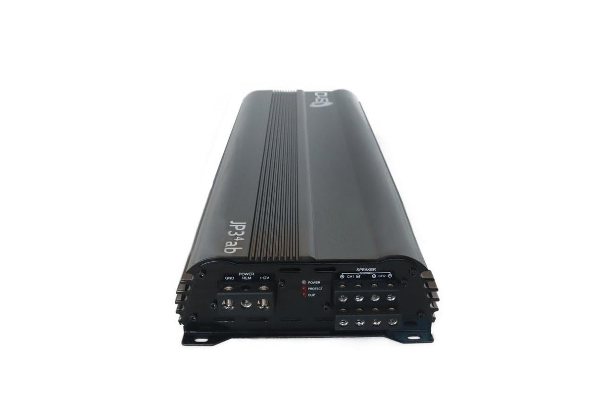 JP34 AB Black Gloss 4 Channel Car Audio Amplifier | 590W RMS Class AB Power Amp | Car Stereo Speaker Amplifier | High-Performance Automotive Sound