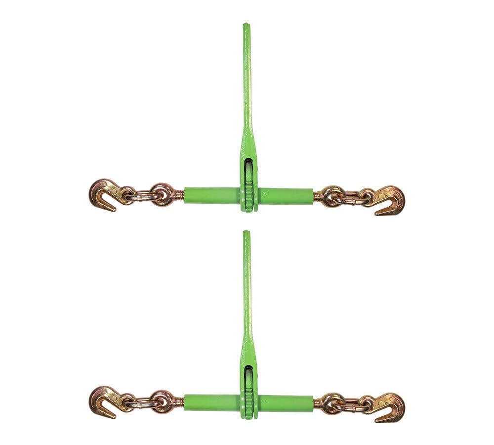 TM USWWAGOODS Replacement for/Fits 2PK 5/16'-3/8' Hi-Viz Green Ratchet Chain Binder, 5/16' Grab & 1/2' Slip Hook