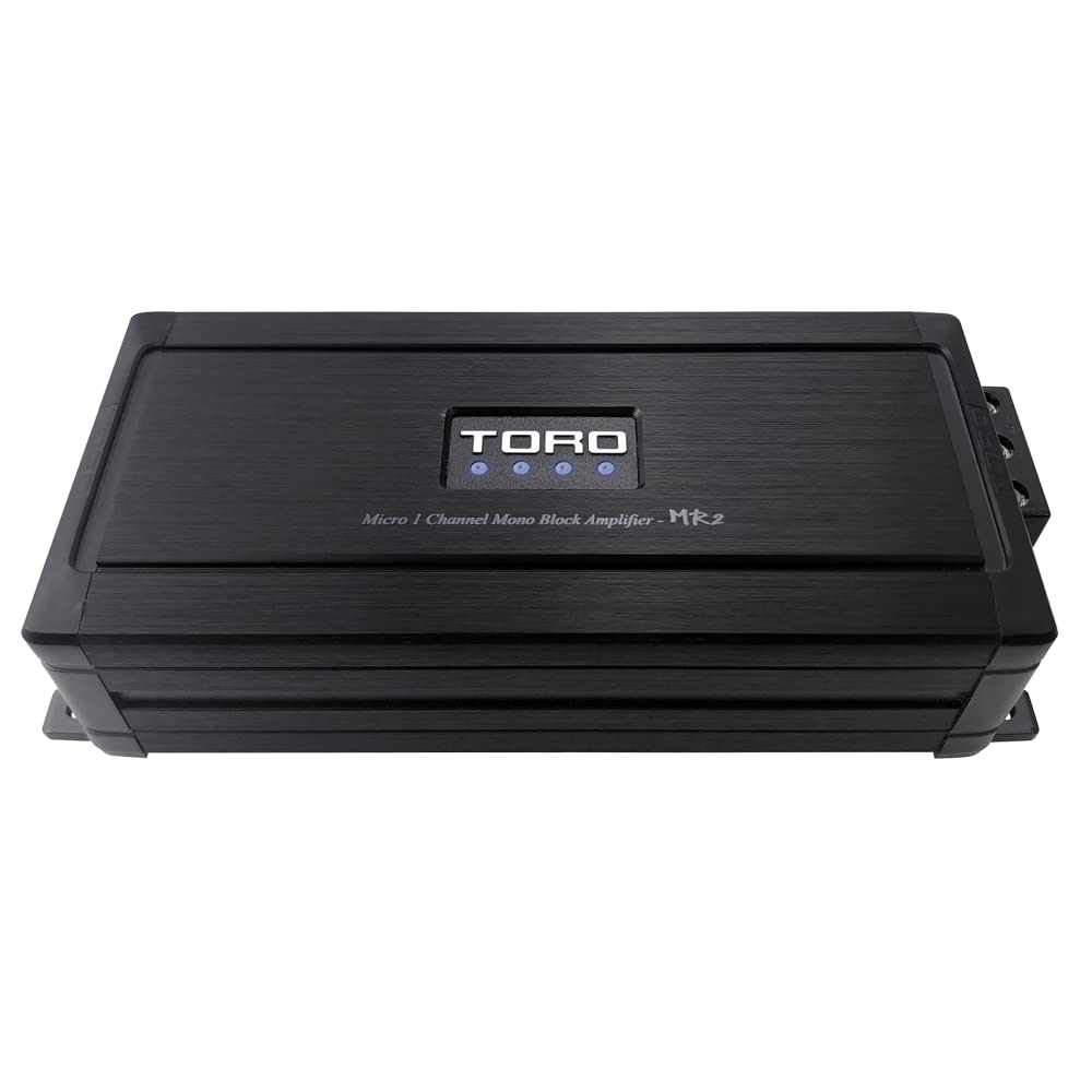 TORO TECH MR2 Micro 500W RMS Monoblock Car Amplifier | 1000W Peak Class-D Subwoofer Power Amp, 1Ω Stable, Auto Sense Turn-On, Variable Crossover, Compact Design for Cars & Powersports