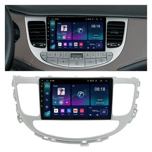 4+64G Double Din Car Stereo for Hyundai Genesis Sedan 2009-2014 Radio Upgrade, 9 Inch Touch Screen Radio Android 13 Car Radio with Wireless Carplay Android Auto Bluetooth GPS AHD Backup Camera WiFi