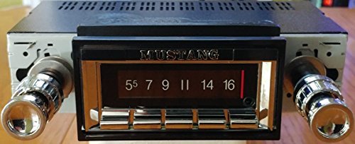 1967-1973 Ford Mustang 300 watt USA-740 AM FM Car Stereo/Radio with built-in Bluetooth, AUX Inputs, Color Change LCD Digital Display