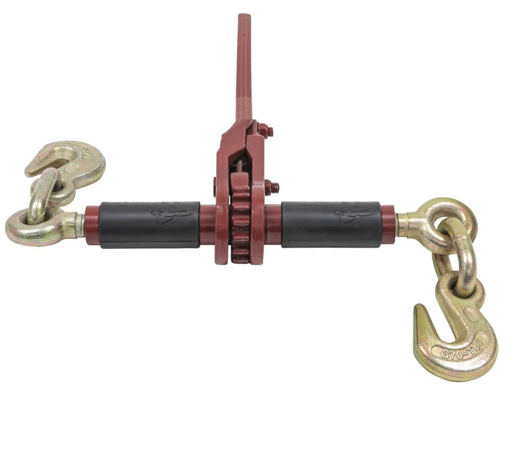 Mytee Products 4 Pack Chain Binder Ratchet Style 5/16-3/8" Gold Chromate Hooks 7,100# WLL w/Easy Grips on Barrel
