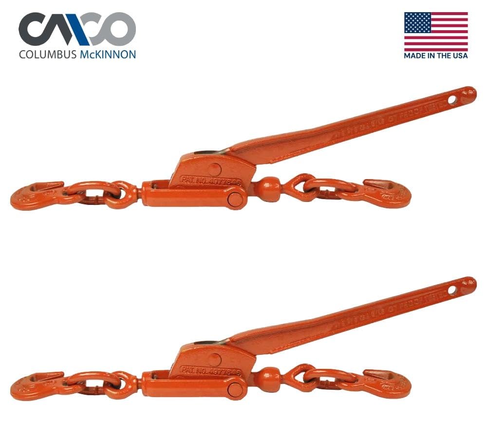 (2 Pack) Columbus McKinnon E-Z Pro Recoilless Lever Style Snap Binders 3/8" - Made in USA - 9200 Lbs Working Load Limit | Lever Chain Binders for Flatbed Truck Trailer