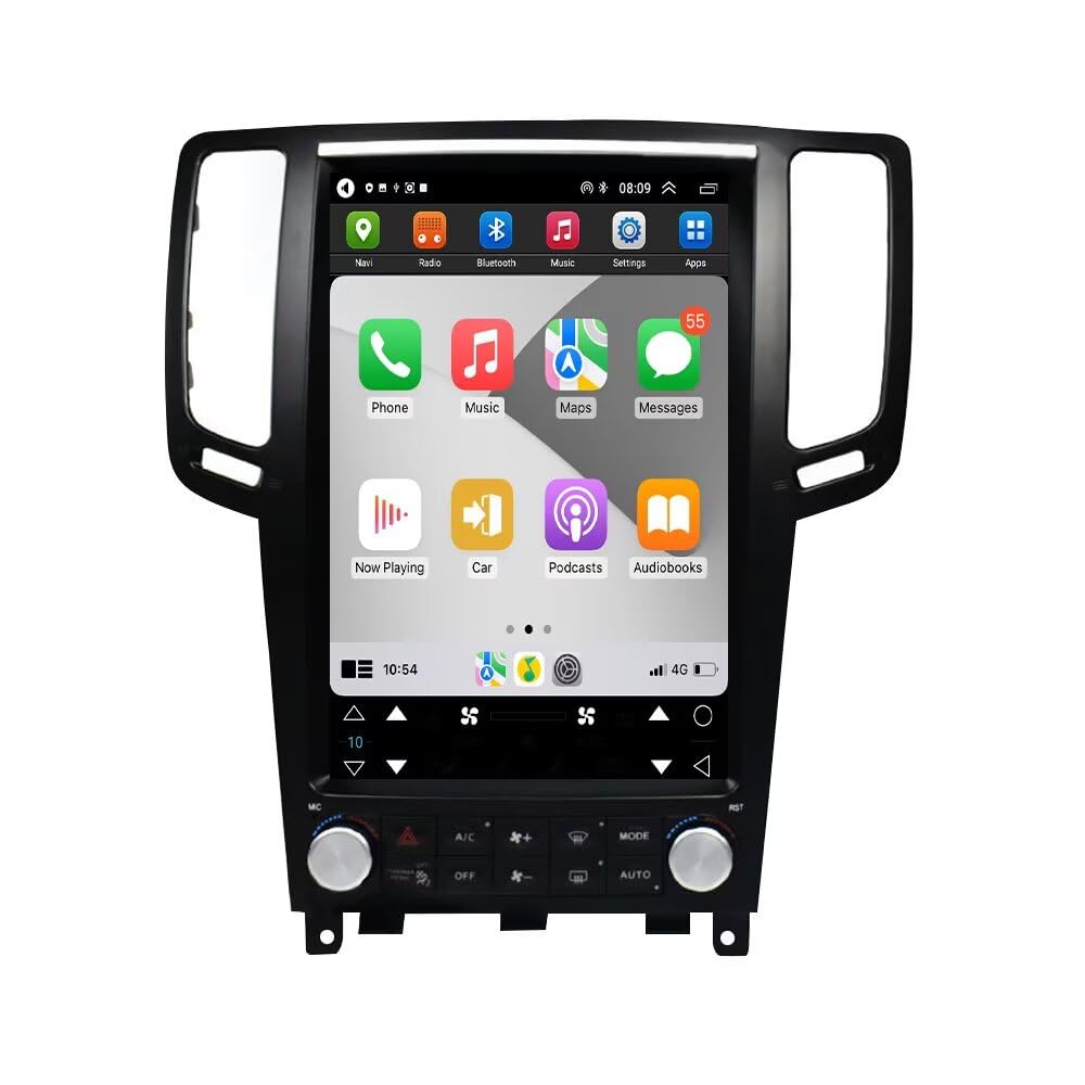 12.1 Inch Android 14 Car Stereo Radio Upgrade for Infiniti G25 G37 G35 Q60S 2004-2013 Auto Stereo Multimedia Player GPS Navigation Wireless CarPlay Android Auto Touch Screen Head Unit 6+128GB