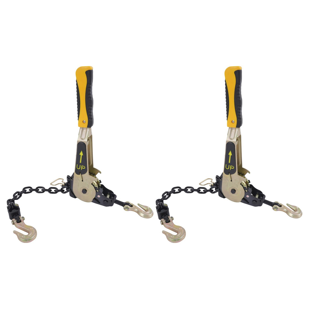 Ratcheting Chain Binder, 6600Lbs 3/8-1/2In Heavy Duty Tie Down Ratchet Load Binder Ratcheting Chain Load Binder Alloy Steel EZ Ratchet Chain Binder w/Grab Hooks for Industry Agriculture Factories
