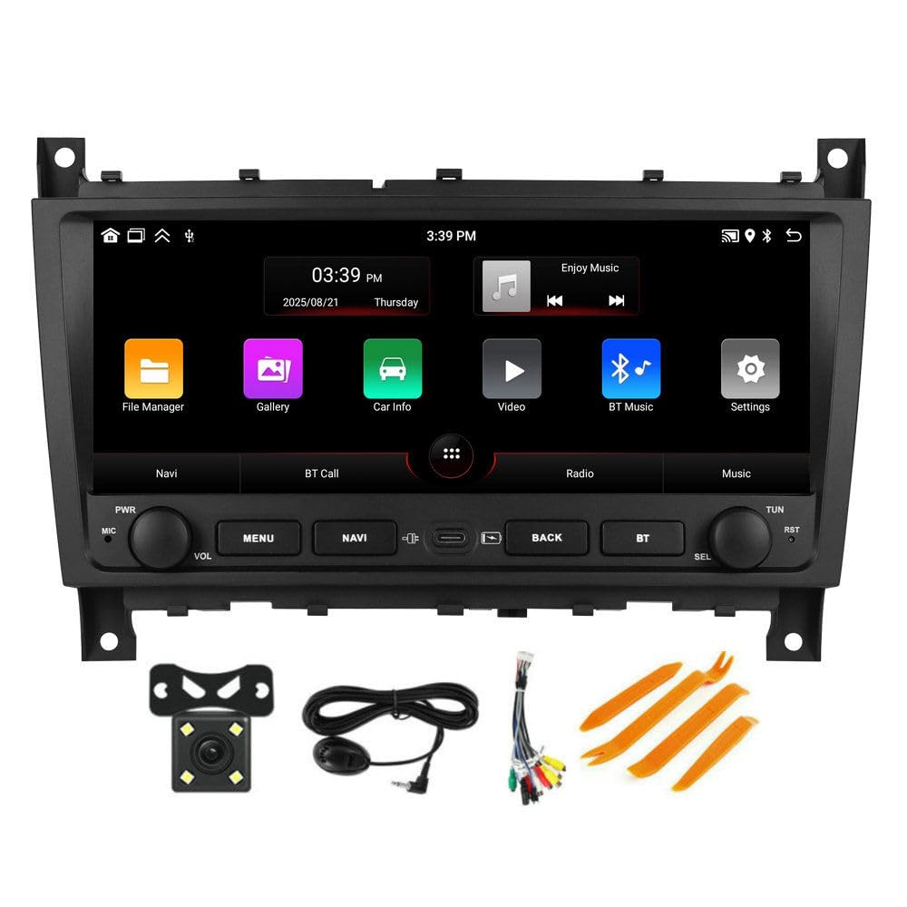 2G+64G Android Radio for Mercedes Benz C Class W203 C200 C230 C240 C320 C350 2005-2009 Head Unit,10.26" Touch Screen GPS Navigation/Wireless Carplay/Android Auto/5G WiFi/FM/SWC/AHD Camera