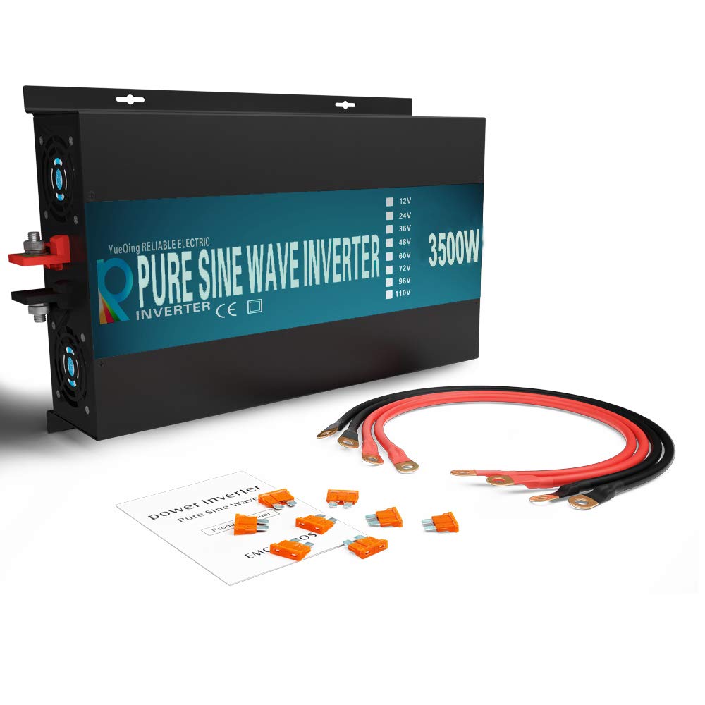 WZRELB 3500W Pure Sine Wave Solar Power Inverter Generator 24V DC to 120V AC Converter Car Inverter
