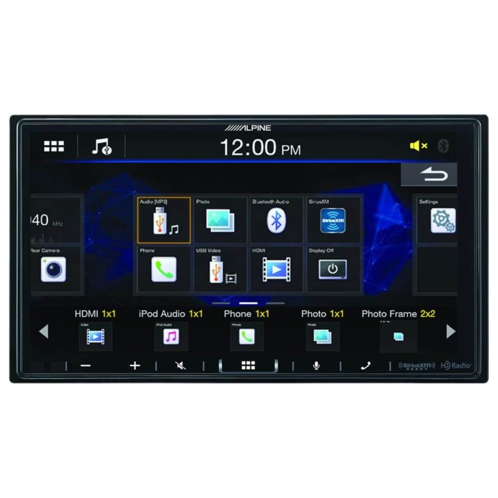 Alpine ILX-407 7" Shallow-Chassis Multimedia Receiver (Does Not Play Discs) and License Plate Camera