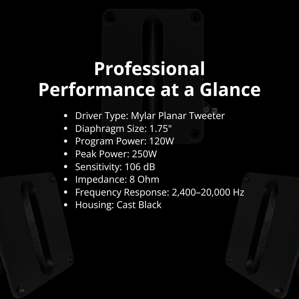 Ciare PTS440 250W High Output Mylar Planar Tweeter Cast Black 8-Ohm