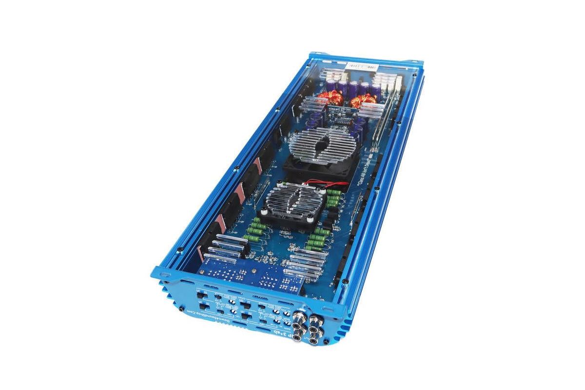 JP34 AB Blue 4 Channel Car Audio Amplifier | 590W RMS Class AB Power Amp | Car Stereo Speaker Amplifier | High-Performance Automotive Sound