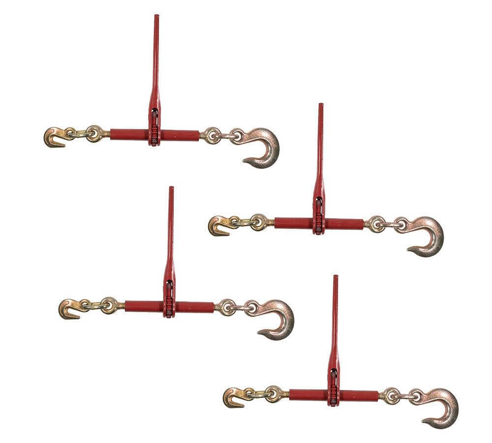 TM USWWAGOODS Replacement for/Fits 4PK 5/16'-3/8' Heavy Duty Ratchet Chain Binder, 5/16' Grab Hook & 1/2' Slip Hook