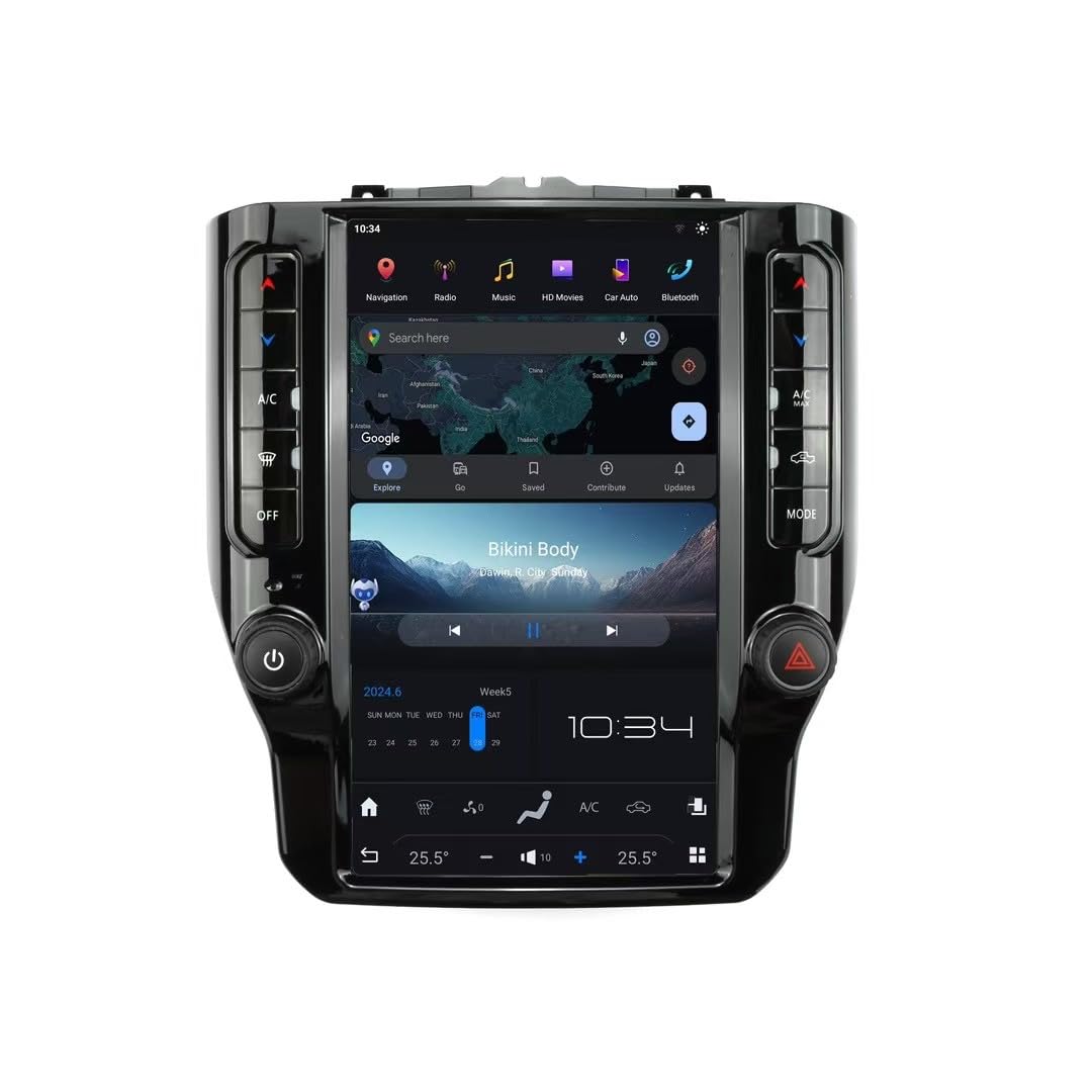 12' Car Radio for Ram1500/2500/3500New Body(2019-2025)Stereo Upgrade