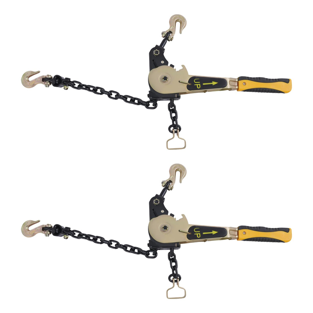 6600 lbs Ratchet Chain Binder,3/8-1/2 in Chains Load Binder w/Handles, 2PCS