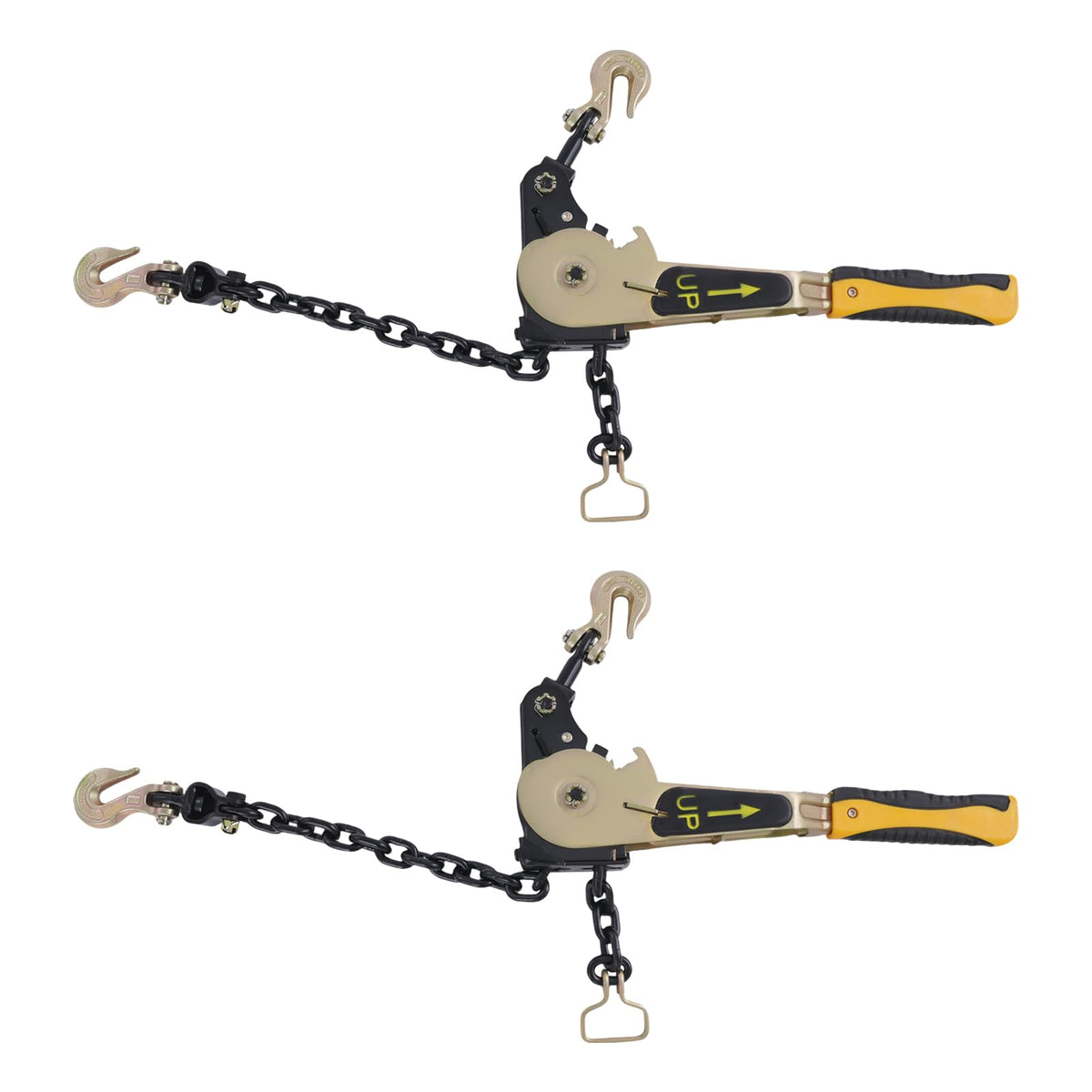 6600 lbs Ratchet Chain Binder,3/8-1/2 in Chains Load Binder w/Handles, 2PCS