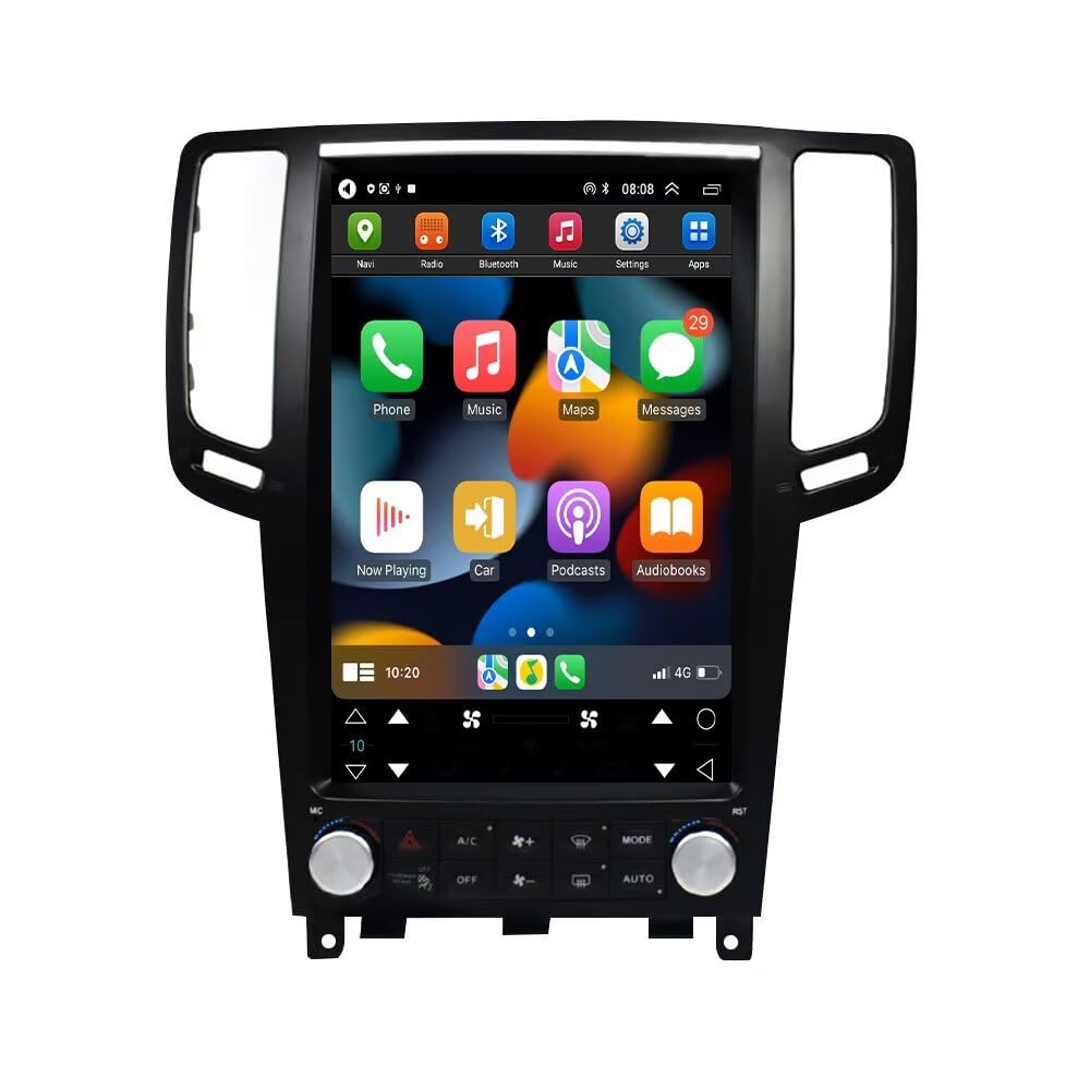 12.1 Inch Android 14 Car Stereo Radio Upgrade for Infiniti G25 G37 G35 Q60S 2004-2013 Auto Stereo Multimedia Player GPS Navigation Wireless CarPlay Android Auto Touch Screen Head Unit 6+128GB