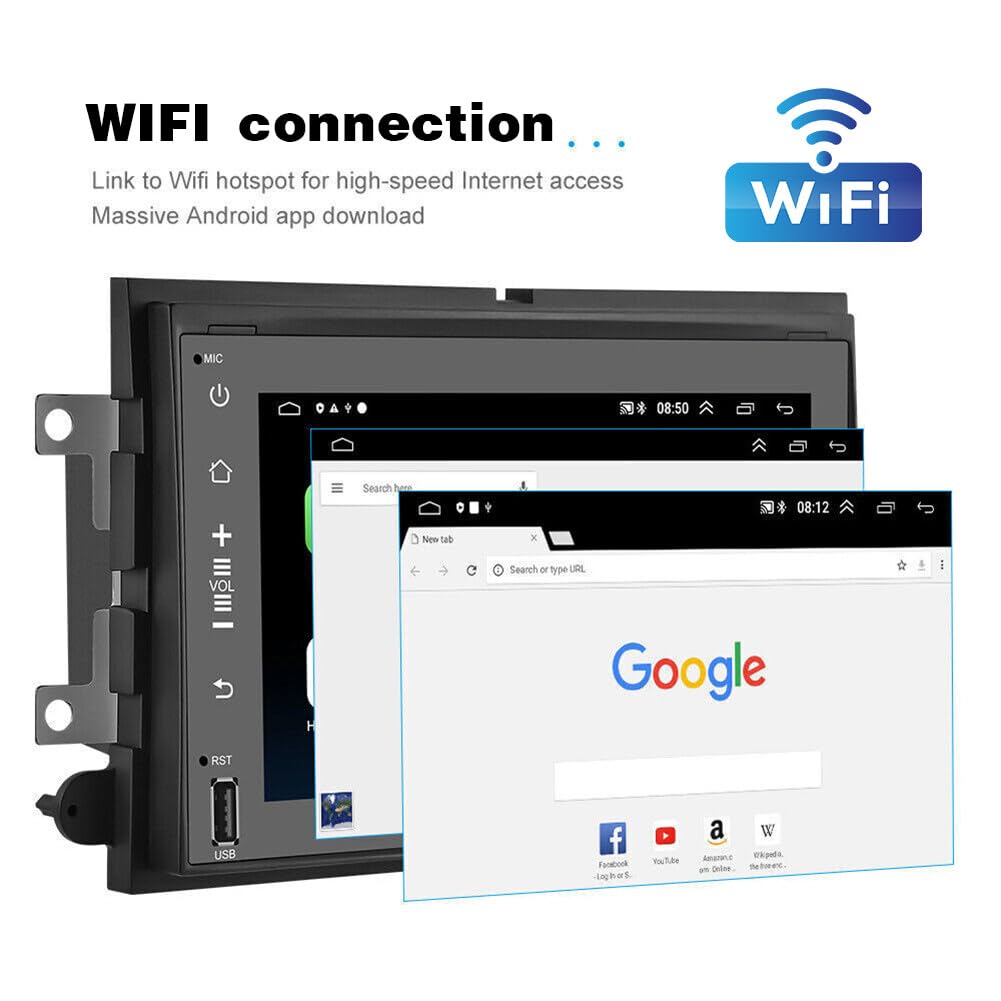Android 13 Car Stereo Radio for Ford E250/E350 2009~2014 for Ford Escape 2008~2012 7in GPS Navigation for CarPlay Wireless Android Auto Bluetooth FM/RDS WiFi/SWC/Mirror Link 2+32G