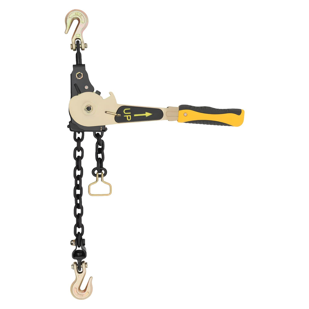 Ratcheting Chain Binder, 6600Lbs 3/8-1/2In Heavy Duty Tie Down Ratchet Load Binder Ratcheting Chain Load Binder Alloy Steel EZ Ratchet Chain Binder w/Grab Hooks for Industry Agriculture Factories