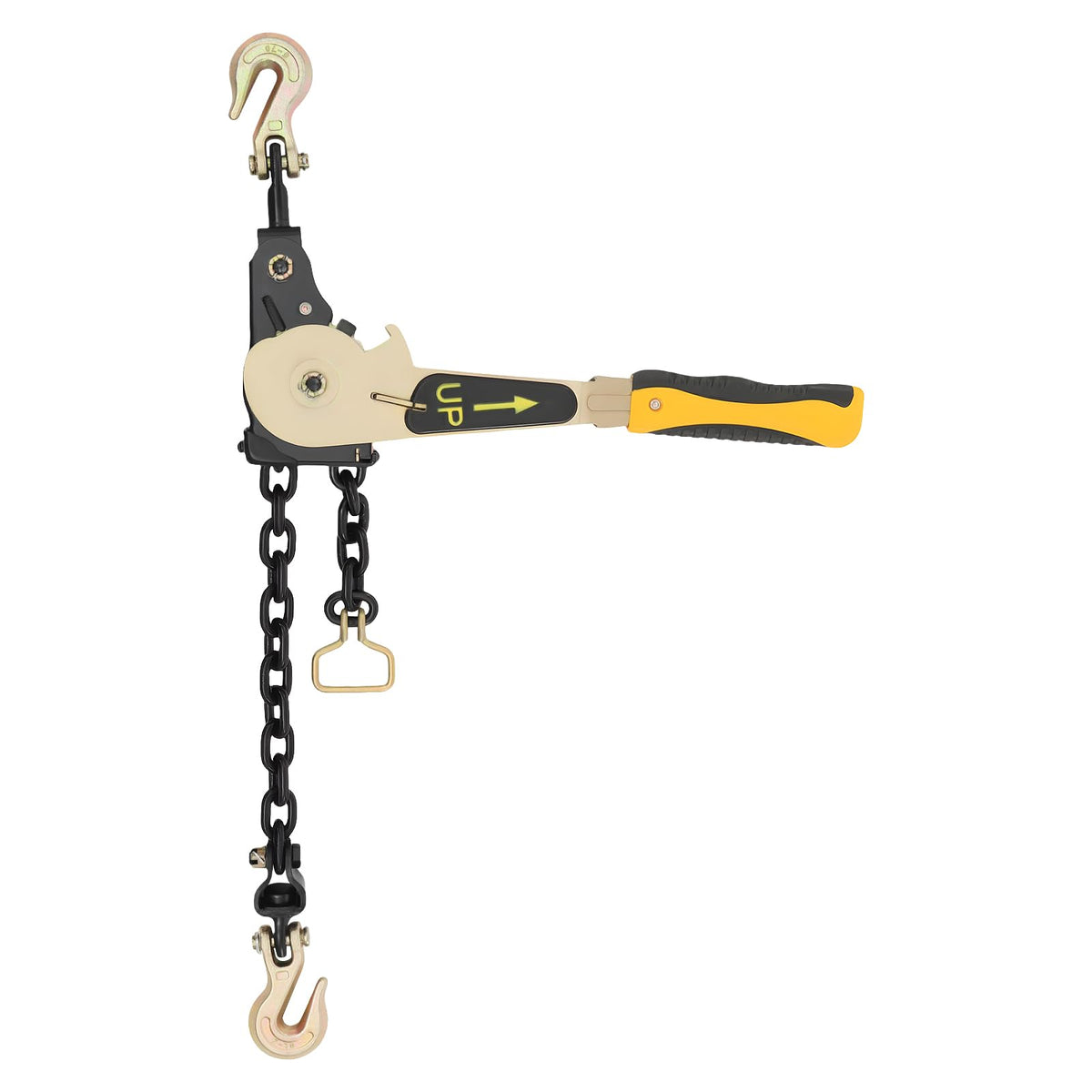 Ratcheting Chain Binder, 6600Lbs 3/8-1/2In Heavy Duty Tie Down Ratchet Load Binder Ratcheting Chain Load Binder Alloy Steel EZ Ratchet Chain Binder w/Grab Hooks for Industry Agriculture Factories