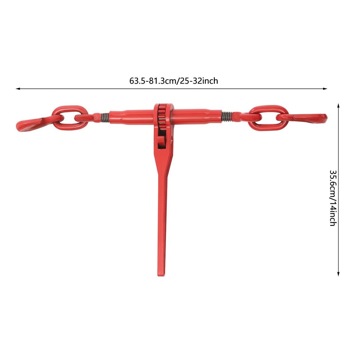 4 Sets Cargo Chain Binder Kit 3/8"-1/2”with 4 Long 10Ft Chains, Load Binder Set Heavy Duty Ratcheting Binders and Chains Load Chain and Binders,6,600lb Working Load Limit As Set,Red