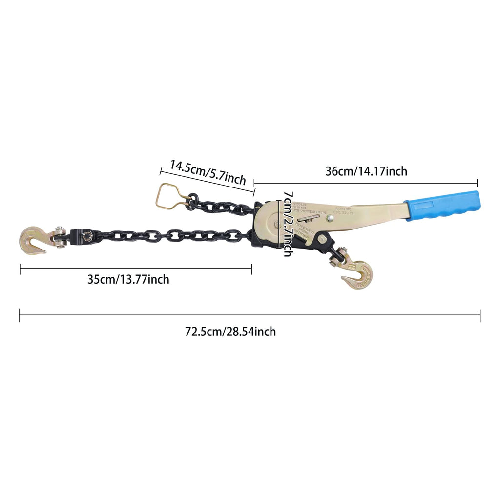1/4" - 5/16" Ratcheting Chain Load Binder Kit with Grab Hooks, 2500 lbs WLL, Grade 70 Heavy Duty Tie Down Ratchet Load Binder, Ratchet Chain Binder for Flatbed Trailers & Trucks, 4Pack