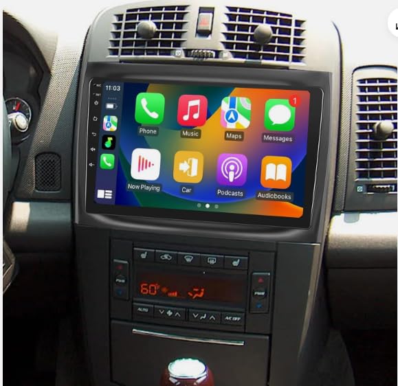 Car Radio for Cadillac CTS 2003 2004 2005 2006 2007 with Apple Carplay & Android Auto, 10-Inch Touch Screen Car Stereo with GPS Bluetooth WiFi Double Din DSP FM RDS Camera, 4+64GB