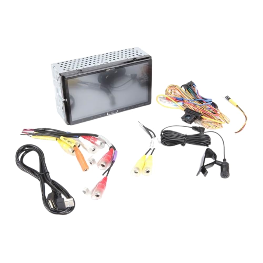 Alpine ILX-407 7" Shallow-Chassis Multimedia Receiver (Does Not Play Discs) and License Plate Camera