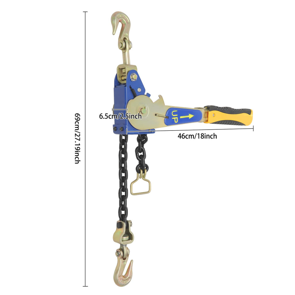 Ratcheting Chain Binder Kit, Easy Ratchet Chain Binder with Grab Working Load Tie Down Hooks Heavy Duty Tie Down Ratchet Load Binder for Trucks & Flatbed Trailers (5/16" - 3/8", 2 Pack)