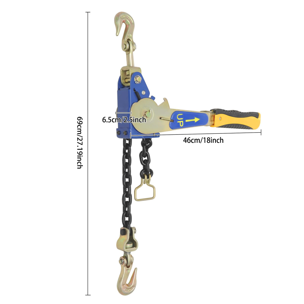 Ratchet Chain Binder Heavy Duty Cargo(Yellow,2,5/16-3/8" 5,400 lbs)