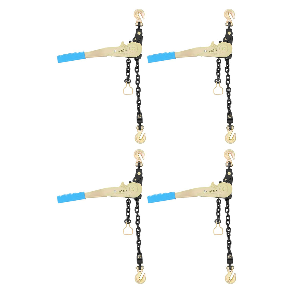 Ratcheting Chain Binder Kit, Easy Ratchet Chain Binder with Grab Working Load Tie Down Hooks Heavy Duty Tie Down Ratchet Load Binder for Trucks & Flatbed Trailers (5/16" - 3/8", 2 Pack)