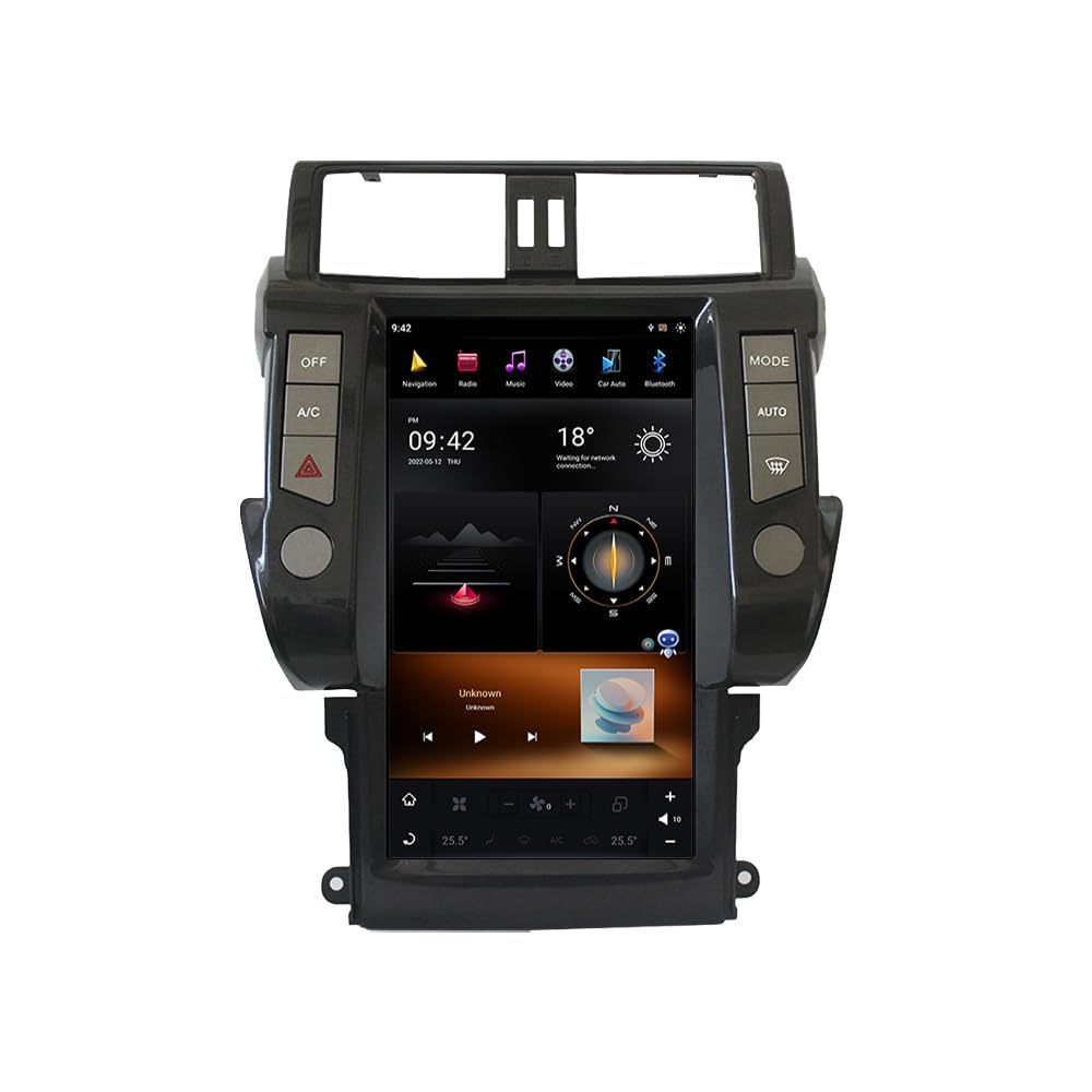 4G WiFi Android 13 Car Radio for Toyota Land Cruiser Prado 150 2010-2017 Car Stereo GPS Navigation Carplay Android Auto - 13.6 inch Vertical Touch Screen RDS FM SWC (8+128GB)