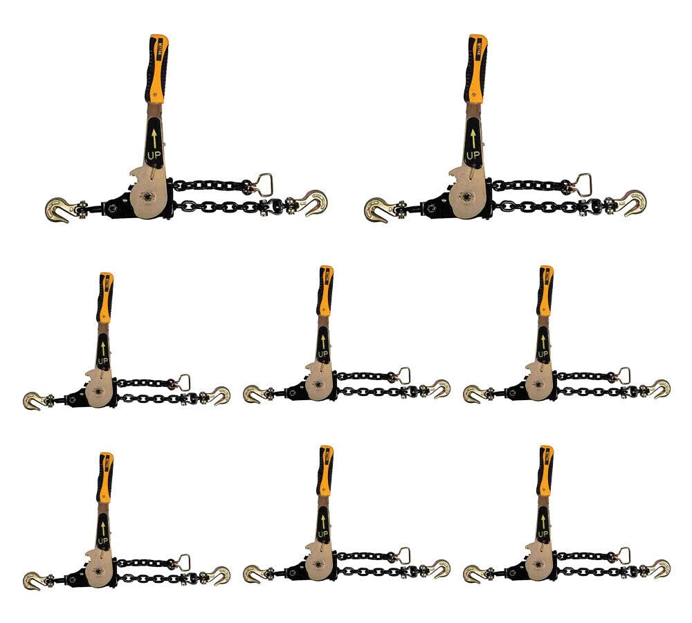 TM USWWAGOODS Replacement for/Fits 8 Pack 3/8'-1/2'Easy Ratchet Chain Binder w/Grab Hooks 6000 lbs WLL - Load B...