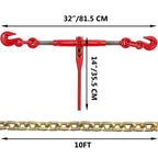 3/8""-1/2"" Ratchet Load Binder Chain and Binder Kit 10' Chains Hauling NEW, May Vary