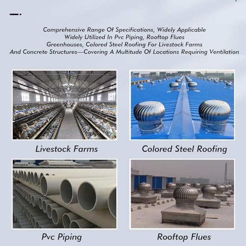 Wind Turbine Horizontal Generator Kits Charge Batteries Vertical Axis Controller Generation，Stainless Steel Turbine Roof Ventilator Unpowered Attic Fan for Maintaining Indoor Air Circulatio