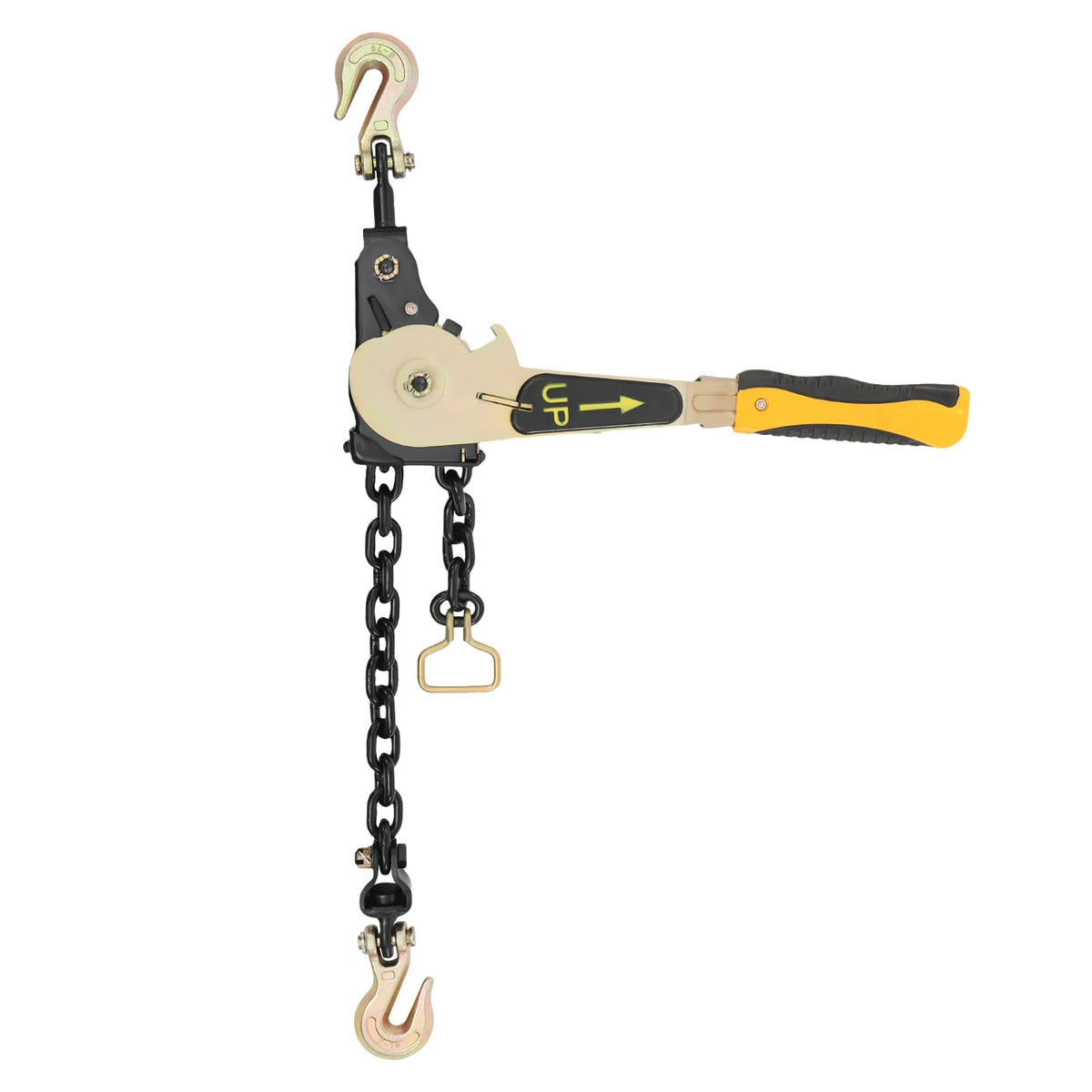 2Pcs Ratchet Chain Binder, 5/16" - 3/8" Ratchet Chain Load Binder with Grab Hooks 5400 lbs Working Load Heavy Duty Tie Down Ratchet Load Binder for Heavy Machinery Flatbed Trailers Trucks