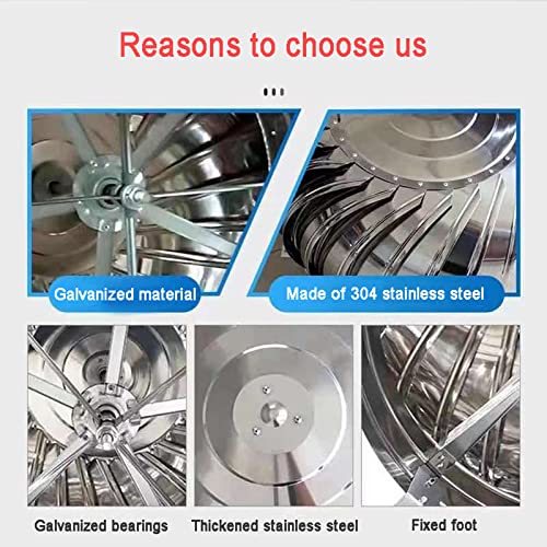Stainless Steel Spinning Chimney Cowl Ventilator with Anti Downdraught Cap 400mm