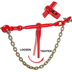 3/8""-1/2"" Ratchet Load Binder Chain and Binder Kit 10' Chains Hauling NEW, May Vary