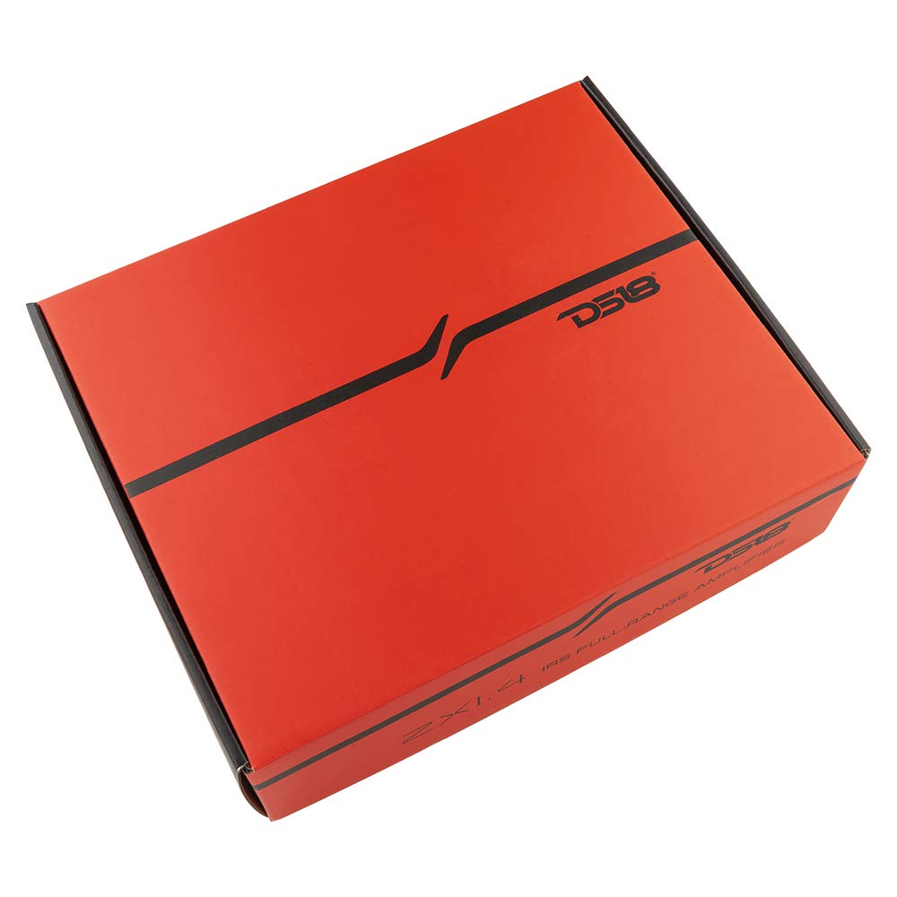 DS18 ZXI.4 Car Audio Amplifier - Class D, Full Range, 4 Channel, 1480 Watts Max, Adjustable Crossover – Compact Size for Easy Installation on Many Applications (Renewed)