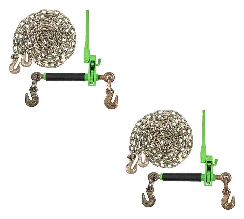 TM USWWAGOODS Replacement for/Fits 4PK 5/16'-3/8' Green Folding Handle Ratchet Load Binder & 5/16'x12' Binder Chain