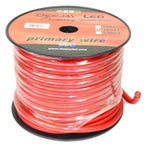 Four Gauge Thick Type Power Cable 100 Foot Length On Spool Red Pure Copper Stranded Power Cable CCA All Purpose Power Cable Stranded Wire Style with Thick Red Outer Jacket Deejay LED TBH4100REDCOPPER