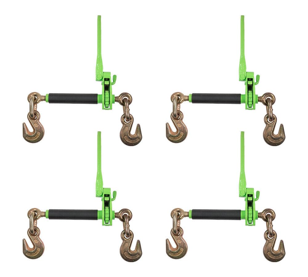TM USWWAGOODS Replacement for/Fits 4PK 3/8'-1/2' Folding Handle Ratchet Load Binder w/Grab Hook 12,000 lbs WLL