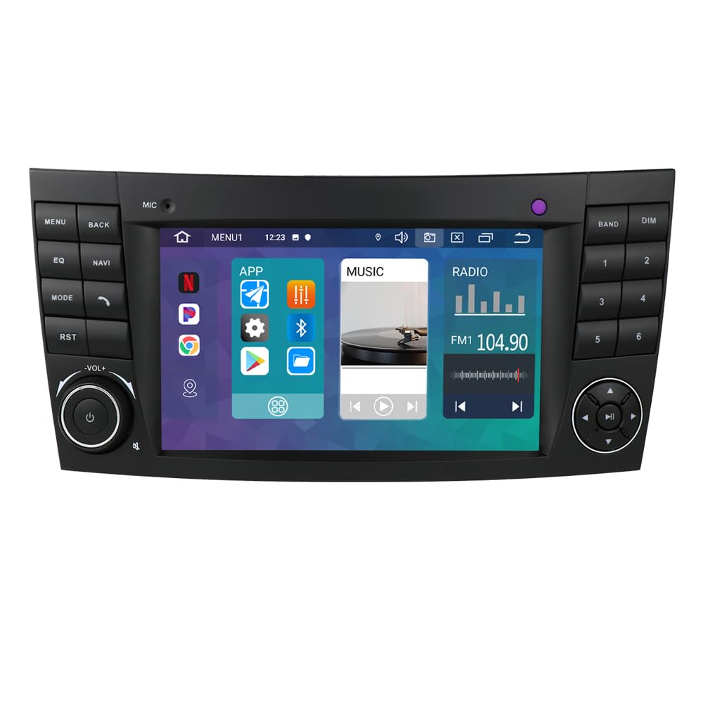 7" CarPlay Android Auto Screen with Lifetime Maps, Spoken Turn-by-Turn Directions,Car Navigation Replacement for Mercedes- Benz