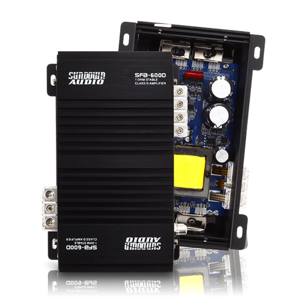Sundown Audio Full Range Class D Monoblock Amplifier - 1000W/600W RMS 1-Ohm Stable Digital Car Audio Amp with Variable Filters, Bass Boost, Clipping Remote, 4-Way Protection (SFB-1000Dv2)