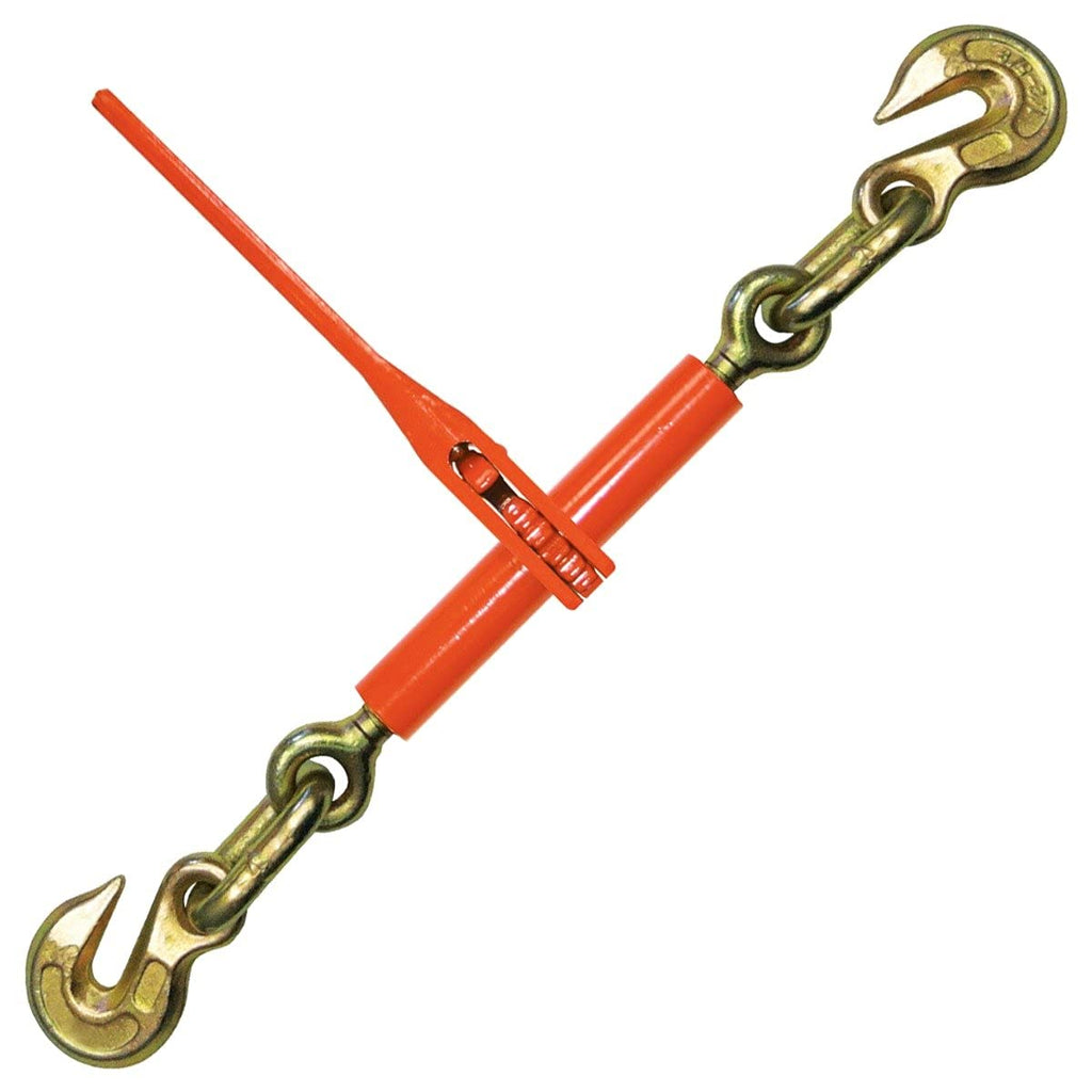 VULCAN Load Binder with 2 Grab Hooks - 4 Pack - Ratchet Style - 7,100 Pound Safe Working Load (Works with 5/16 or 3/8 Inch G70 or G80 Chain)