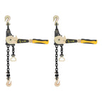2 Pack Lever Load Chain Binder, 3/8" - 1/2" Ratcheting Chain and Binder with Grade 70 Hook & 6600 lbs Working Load Limit for Flatbed Truck Trailer