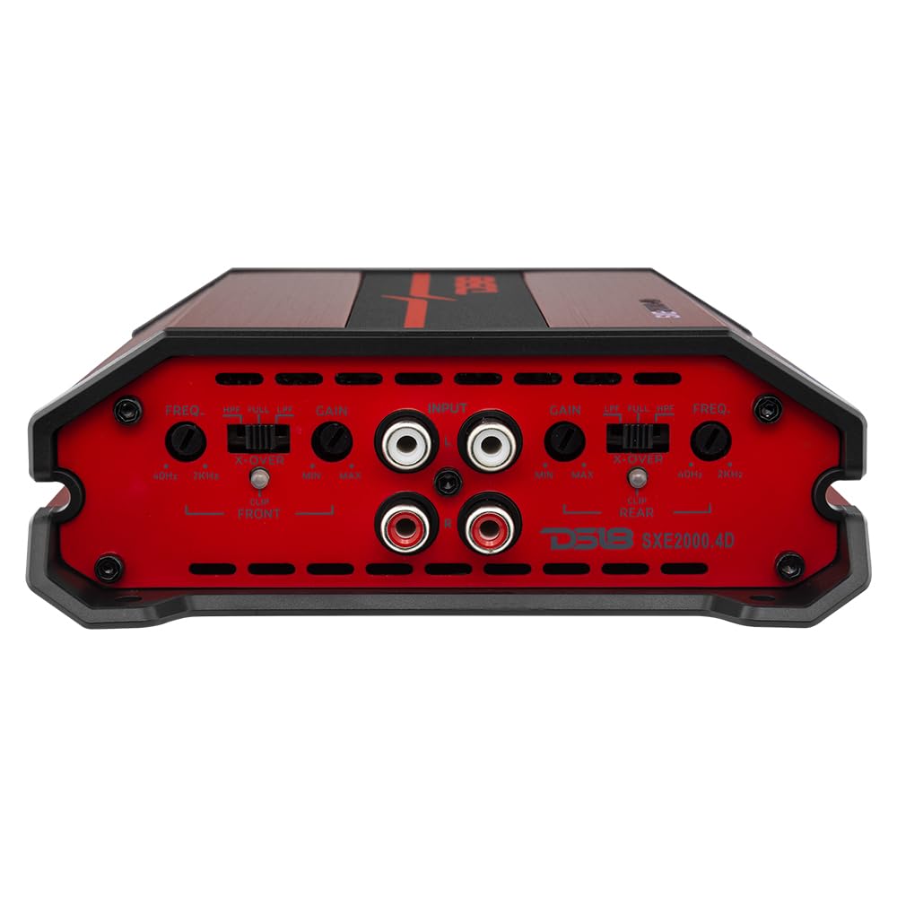DS18 SXE-2000.4D/RD 4-Channel Car Amplifier Class D Full Range 4X 150 Watts RMS @ 4-ohm - Powerful and Compact Amp for Speakers in Car Audio System - Bridgeable Amp 4 Channels 2000 Watts Max Power