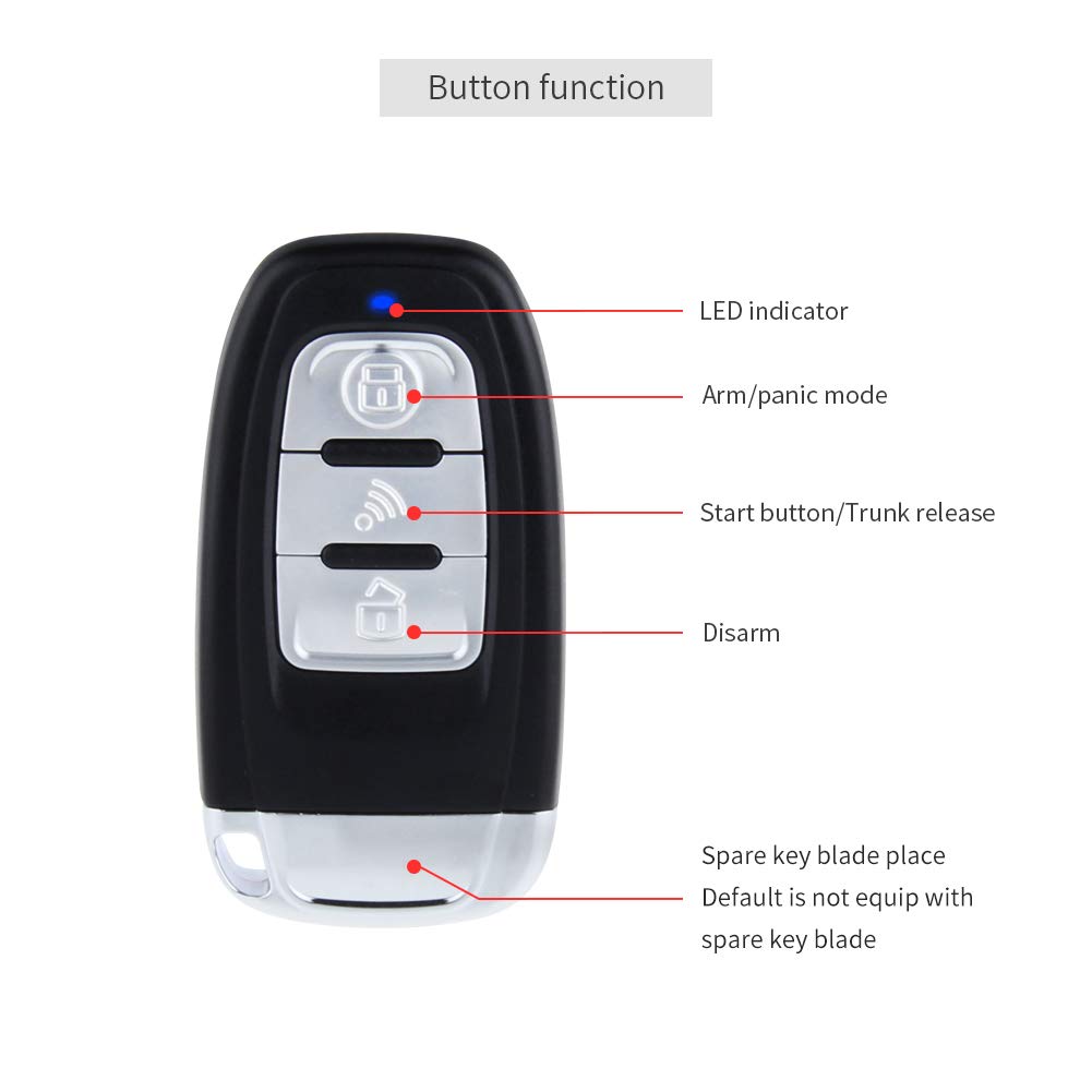EC002PP Remote Starter with PKE Passive keyless Entry, Push Start Button, Fit for Key Start Gas Engine Jeep Wrangler 10-18 only firmware preloaded