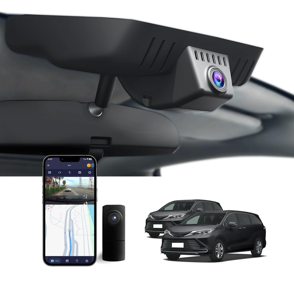 4K Dash Cam Front and Rear for Toyota Sienna 2021-2026