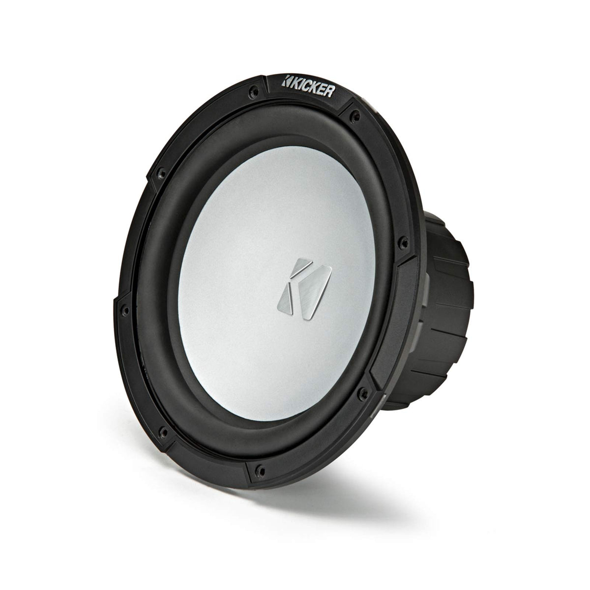 2 Kicker 45KMF104 10" Weather-Proof Subwoofers for Freeair Applications - 2 Kicker 45KMG10W 10" LED Grilles (White)