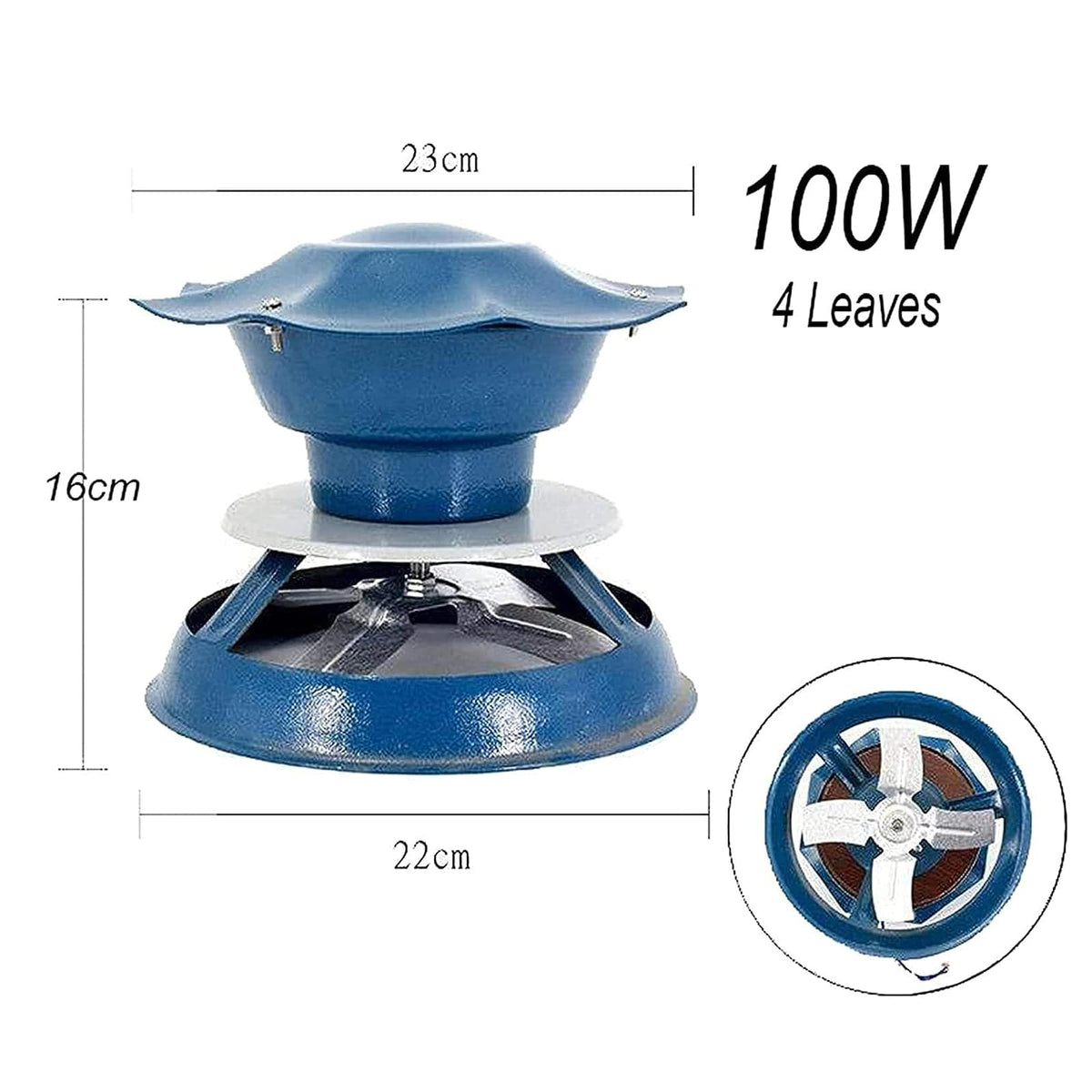 120W Chimney Draft Inducer Fireplace Smoke Evacuator Exhaust Fan Cowl Cap