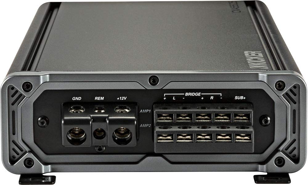 KICKER Amplifier and Amp Kit Package of 2 Items - CX Series 660W RMS Class AB/D 5-Channel Amplifier and Complete 4AWG Wiring Kit